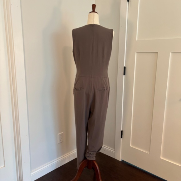 Slate & Willow Mocha Amanda Crepe Jumpsuit - Picture 2 of 6